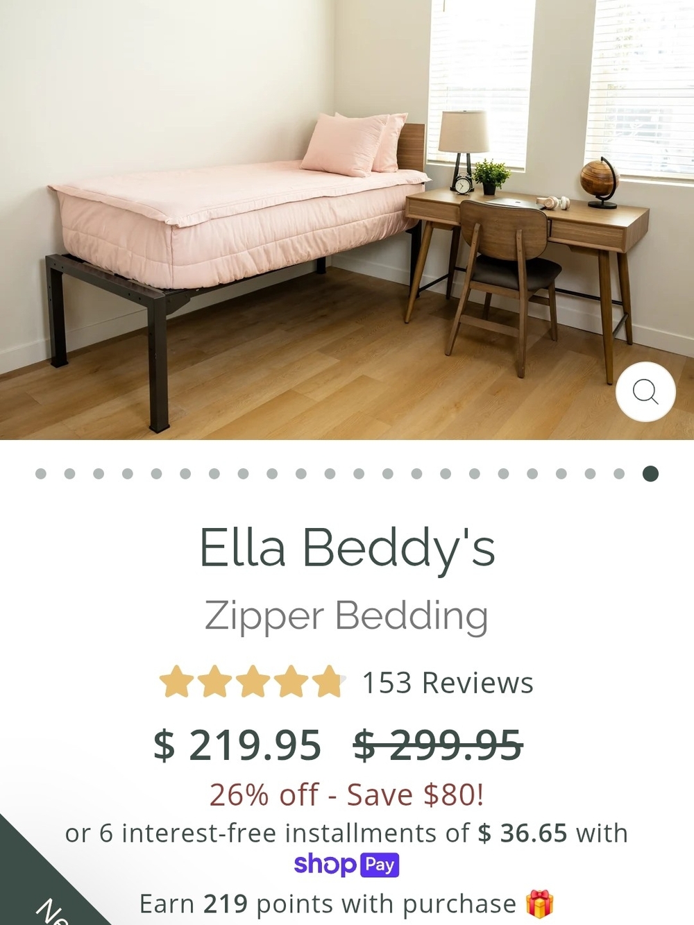 Ella Beddy's Zipper Mattress Cover in Blush Pink